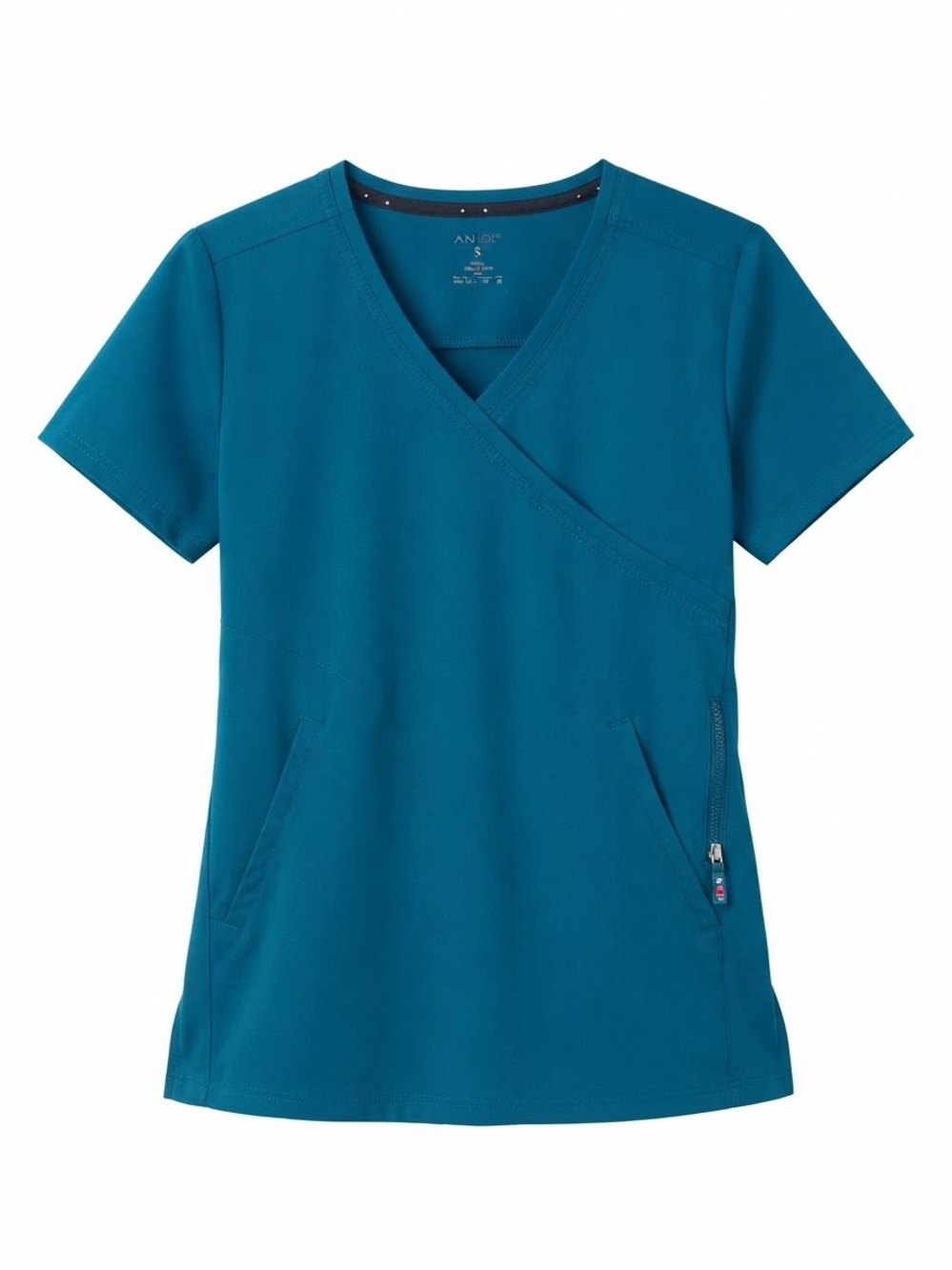 Koi LITE Women's Scrub Top with Zipper Pocket and Flexible Sides 316 Dobby